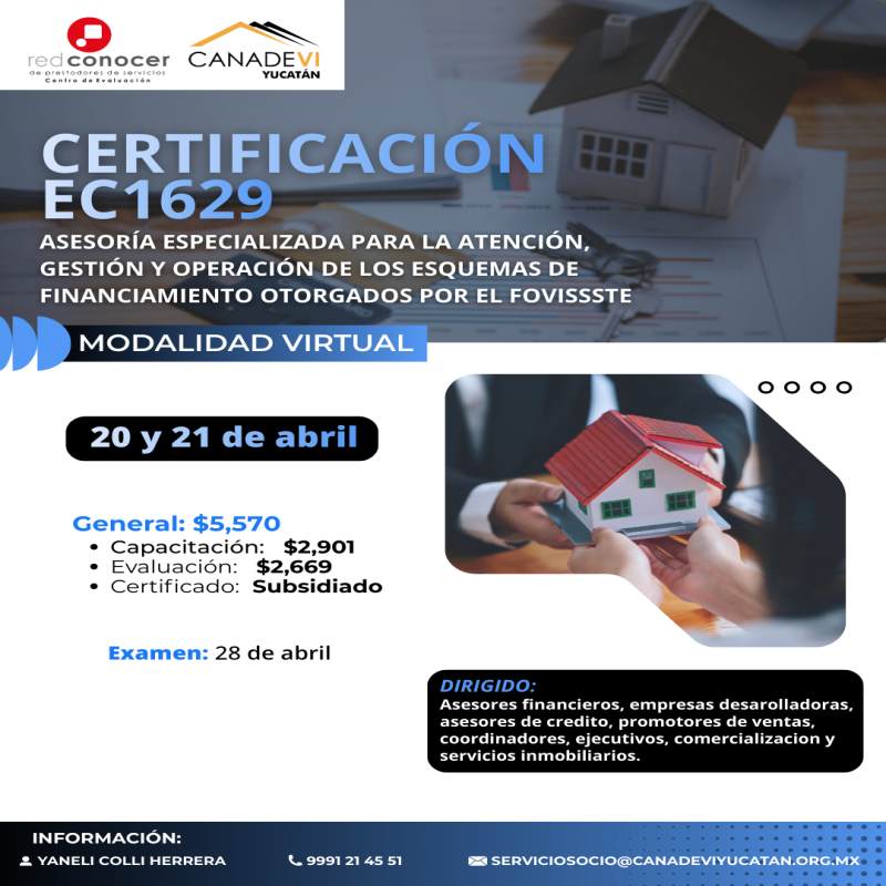 EC1629 Asesoría especializada para la atención, gestión y operación de los esquemas de financiamiento otorgados por FOVISSSTE