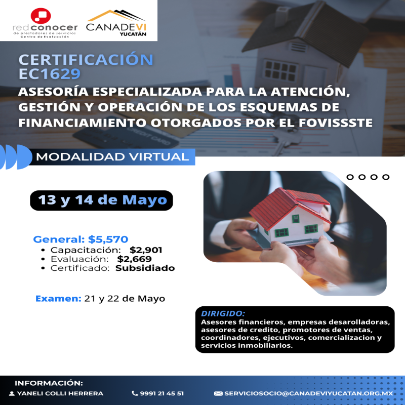 EC1629 Asesoría especializada para la atención, gestión y operación de los esquemas de financiamiento otorgados por FOVISSSTE